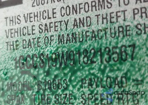 2001 Chevrolet S Truck S10 z USA, uszkodzony, nr VIN 1GCCS19W918213567